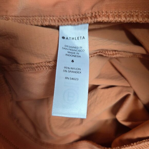 Athleta Trekkie North Crop 23" Jogger Womens 6 Orange Ripstop Pants - Picture 8 of 9